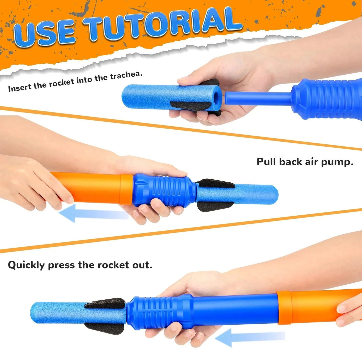Hand-Propelled Rocket Launcher Toy Set Foam Rocket Children'S Outdoor Birthday Gift Funny Summer Garden Game Party Discount