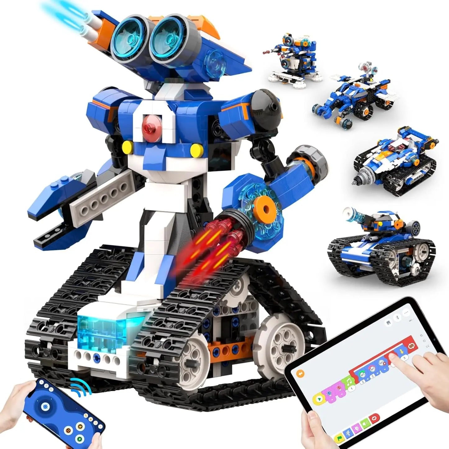 STEAM Robot Toy 6-In-1 Robot Building Kit for Boys Age 8-12 Remote Control Coding Toys Educational Robotics Gift for Kids
