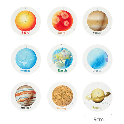 Wooden Montessori Solar System Puzzle Toy Planet Matching Game Astronomy Scientific Cognition Children Educational Learning Toys