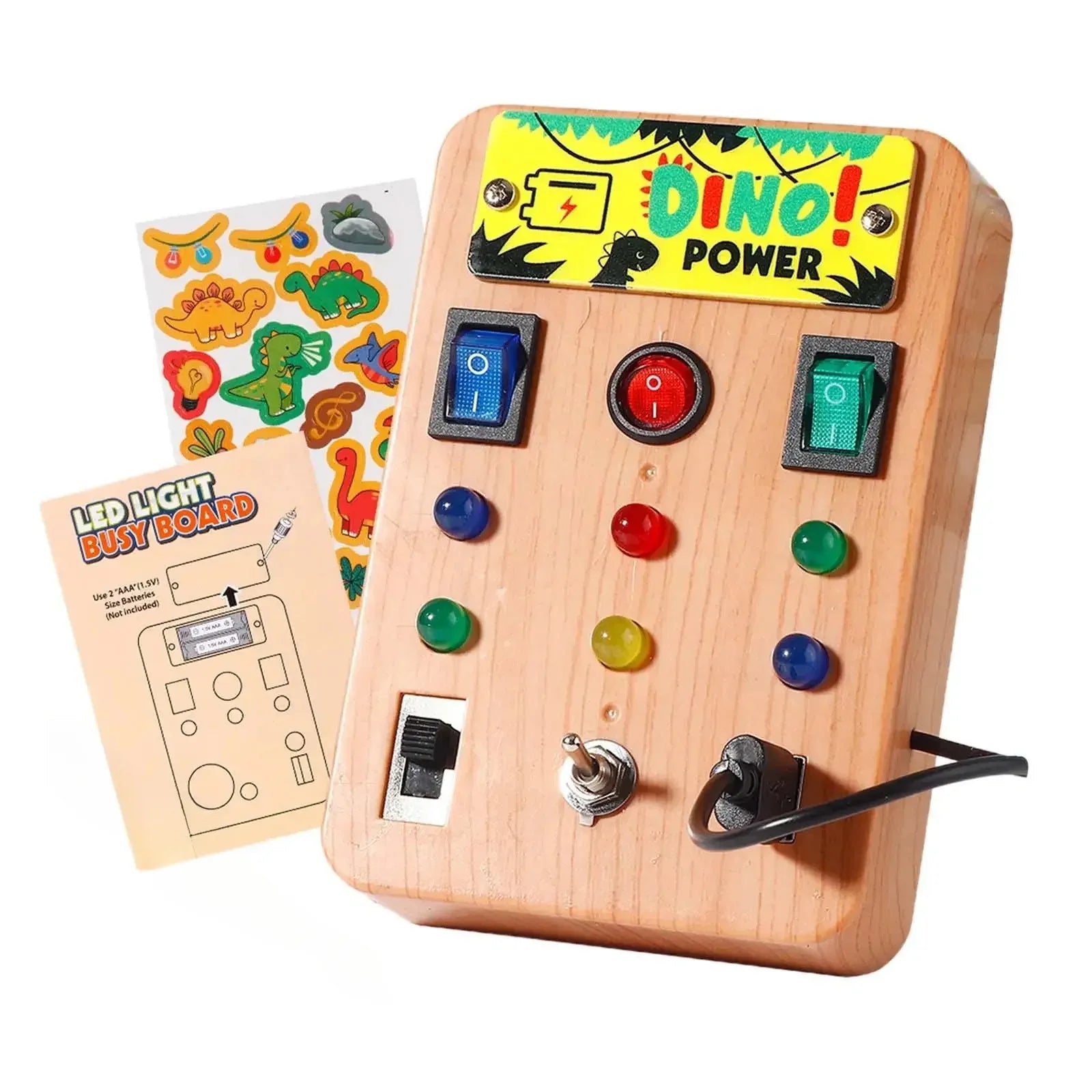 Children'S Montessori LED Light Busy Board Simulation Switch Power Board Busy Light Button Puzzle Early Education Learning Toy