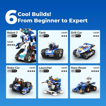 STEAM Robot Toy 6-In-1 Robot Building Kit for Boys Age 8-12 Remote Control Coding Toys Educational Robotics Gift for Kids
