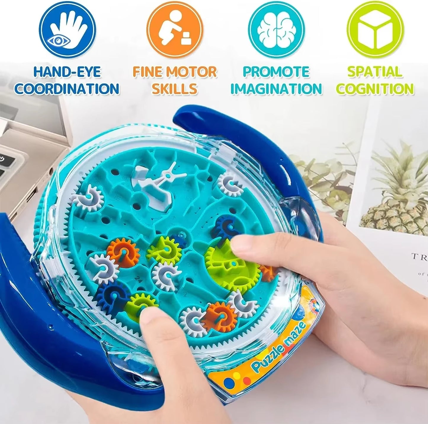 Creative 3D Puzzle Funny Gear Labyrinth Disk Gear Balance Ball Maze Wheel Dish Puzzle Educational Toys for Kids