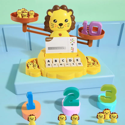 Kids Math Learning Toy - Owl & Chick Balance Scale - Boys & Girls Lion Balancing Math Game