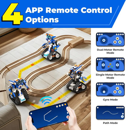 STEAM Robot Toy 6-In-1 Robot Building Kit for Boys Age 8-12 Remote Control Coding Toys Educational Robotics Gift for Kids
