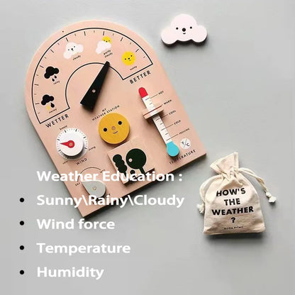 Kids Daily Calendar Wooden Educational Toy My Weather Station Date Time Record Activity Board Growth Learning Teaching Toys Gift