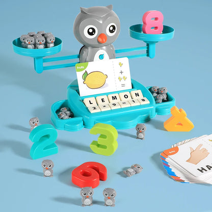 Kids Math Learning Toy - Owl & Chick Balance Scale - Boys & Girls Lion Balancing Math Game