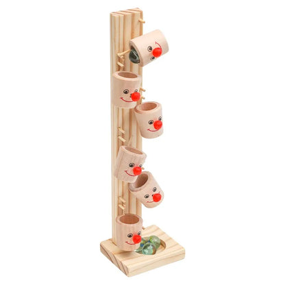 Montessori Clown Pattern Blocks Tree Wooden Baby Marble Ball Run Track Game Intelligence Toy for Early Education Kids Gift