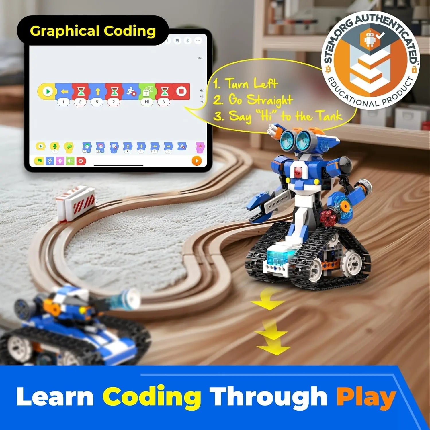 STEAM Robot Toy 6-In-1 Robot Building Kit for Boys Age 8-12 Remote Control Coding Toys Educational Robotics Gift for Kids