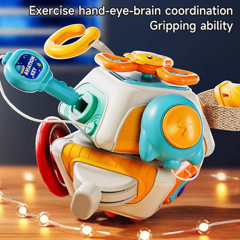 Montessori Sensory Toys Baby Busy Cube Baby Activity Cube Busy Ball Travel Toys Learning Fine Motor Skills Toys Newborn Gift