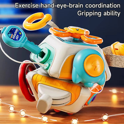 Montessori Sensory Toys Baby Busy Cube Baby Activity Cube Busy Ball Travel Toys Learning Fine Motor Skills Toys Newborn Gift