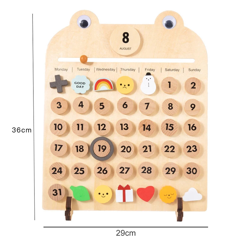Kids Daily Calendar Wooden Educational Toy My Weather Station Date Time Record Activity Board Growth Learning Teaching Toys Gift