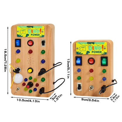 Children'S Montessori LED Light Busy Board Simulation Switch Power Board Busy Light Button Puzzle Early Education Learning Toy