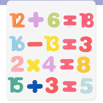 Wooden Puzzle Alphabet Number Shape Matching Board Baby Early Learning 3D Puzzle Preschool Educational Toys for Children