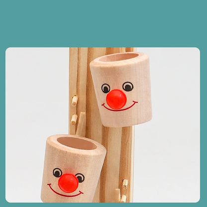 Montessori Clown Pattern Blocks Tree Wooden Baby Marble Ball Run Track Game Intelligence Toy for Early Education Kids Gift