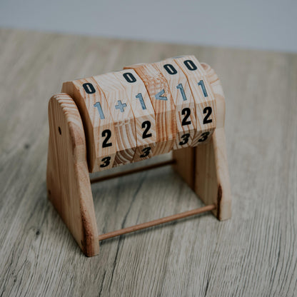 Wooden Math Toy: Montessori Arithmetic Wheels, STEM Learning