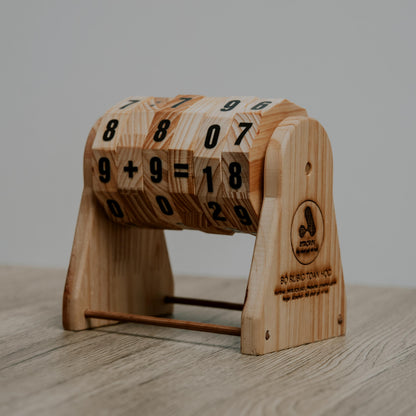 Wooden Math Toy: Montessori Arithmetic Wheels, STEM Learning