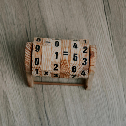 Wooden Math Toy: Montessori Arithmetic Wheels, STEM Learning